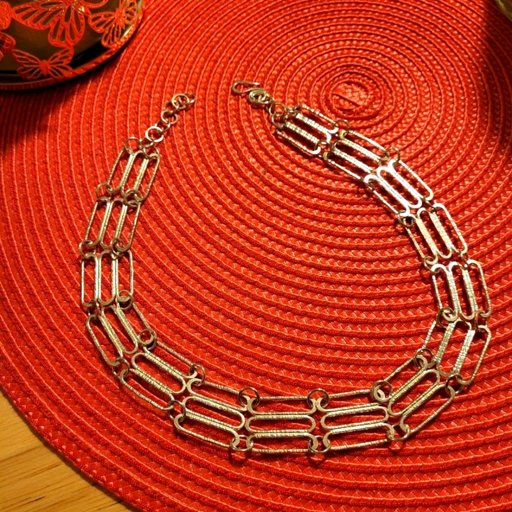 Solid Sterling Silver Paperclip Handcrafted Neckl… - image 3